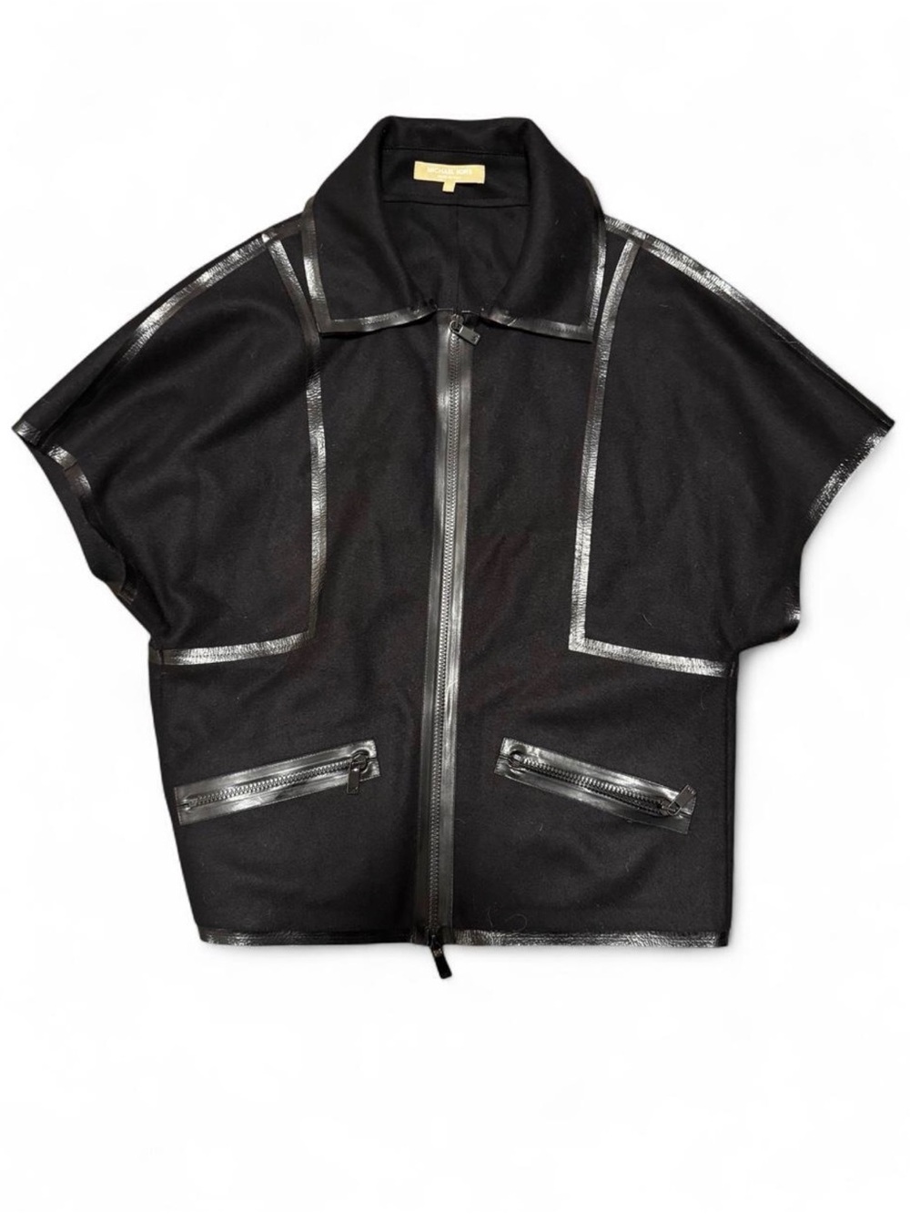 Michael Kors Black Short-Sleeve Zip Jacket